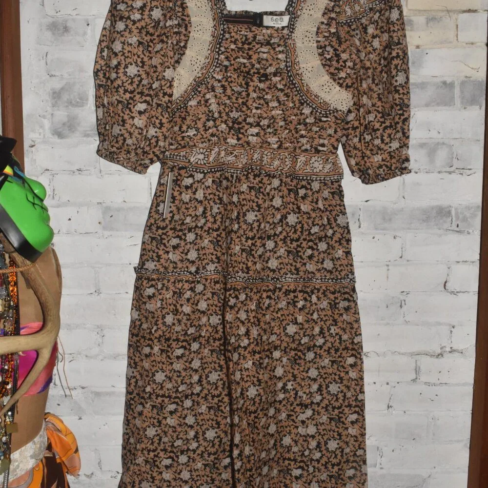 NWT SEA Irina Dress Beautiful Lace Pleating Size Small $425! - Picture 9 of 13